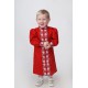 Boho Style Ukrainian Embroidered Red Dress for a Girl